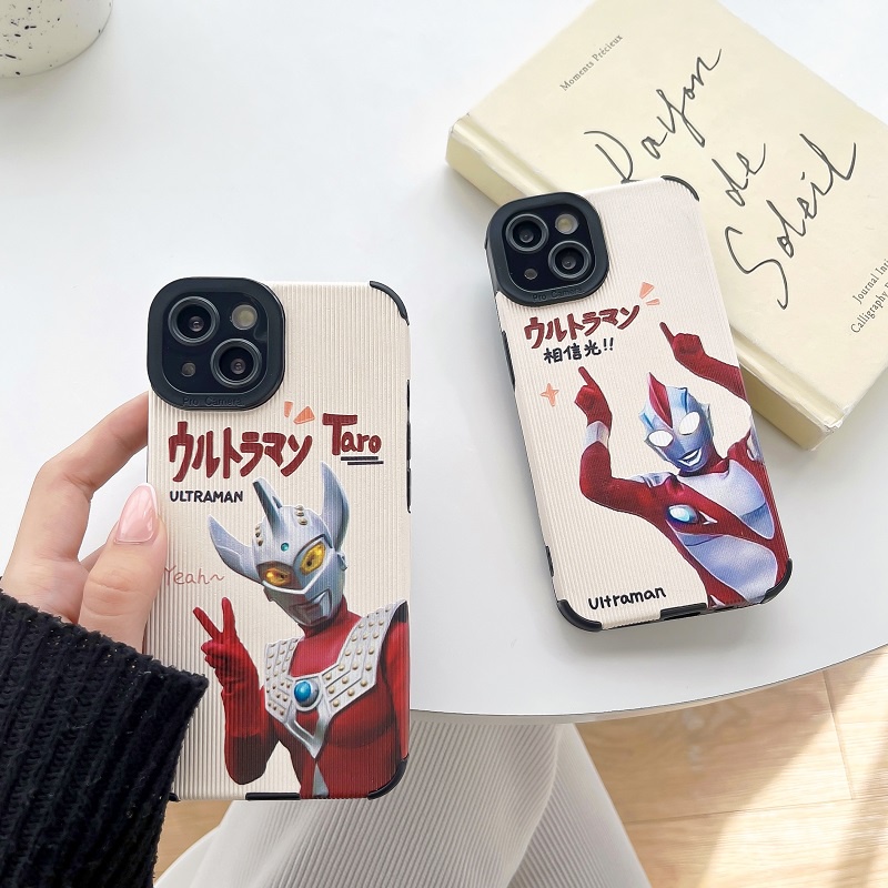 IPHONE Soft Case Perlindungan Ultraman Kartun Untuk Iphone14 13 12 11 Pro MAX Butir Vertikal Anti-drop X XR XS Max7 8 Plus