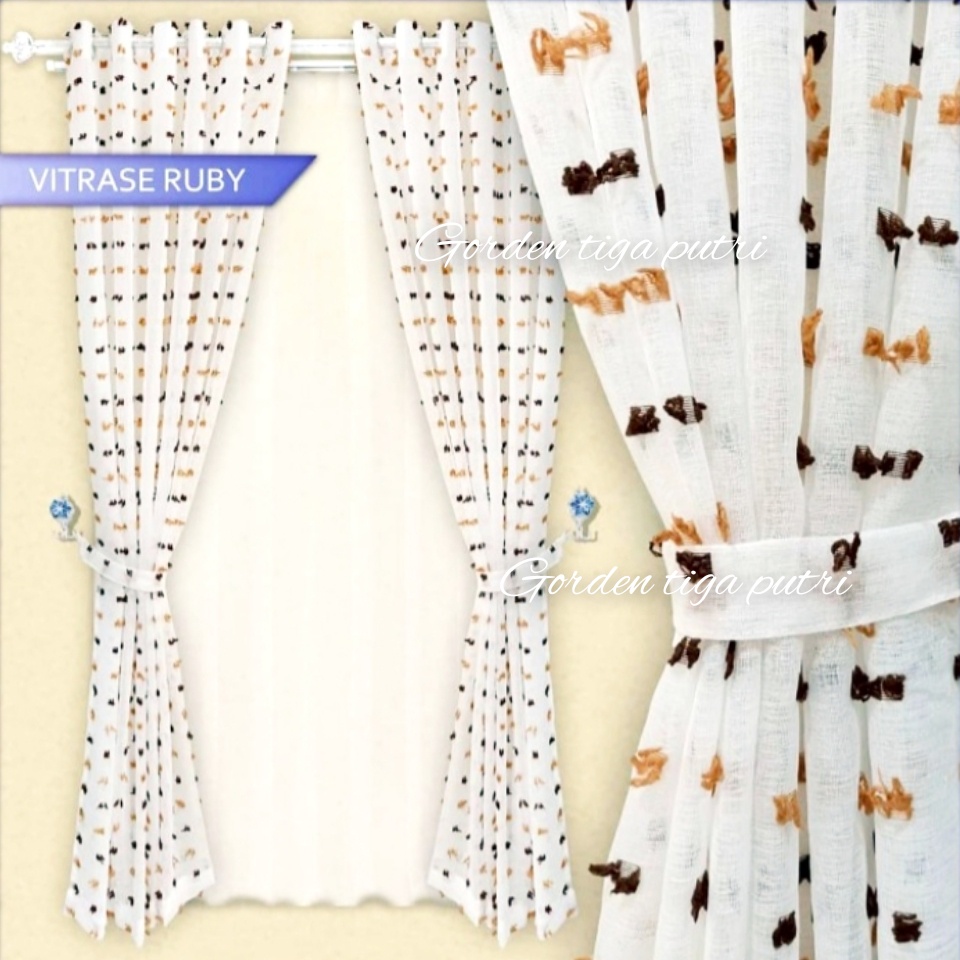 GORDEN VITRASE BORDIR MURAH TINGGI 250CM, GORDEN TIPIS IMPORT HORDENG RUBIA PURING POLOS MINIMALIS