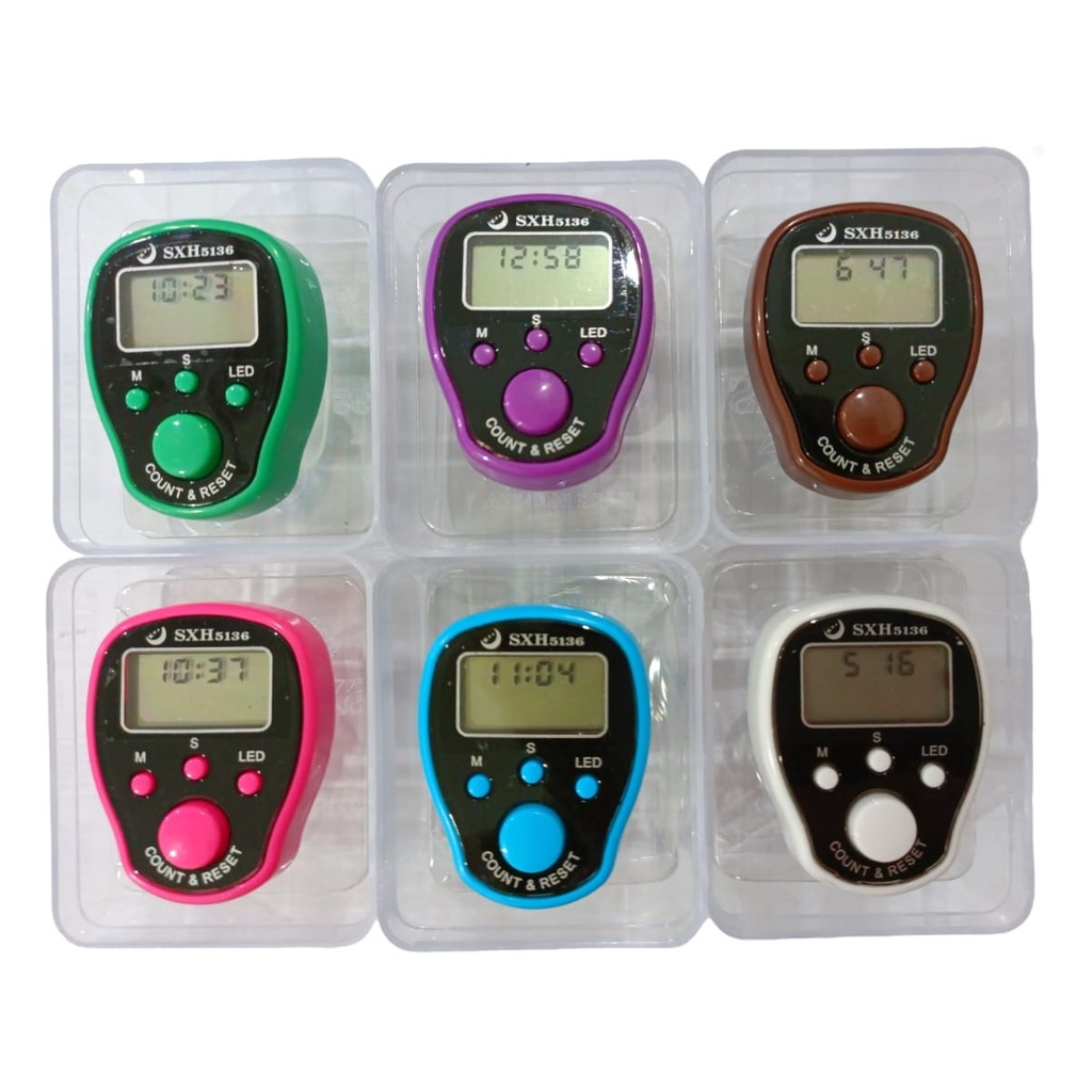 Tasbih Digital LED dan Jam Hand Finger Counter / Digital Finger Counter 4 Tombol