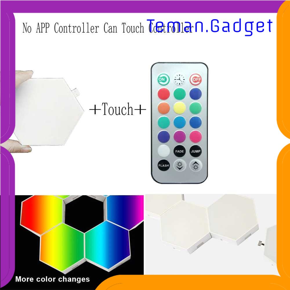 TG-LMP Yabstrip Lampu Hias Hexagonal LED RGB Touch Sensor 3 PCS with Remote - HD004