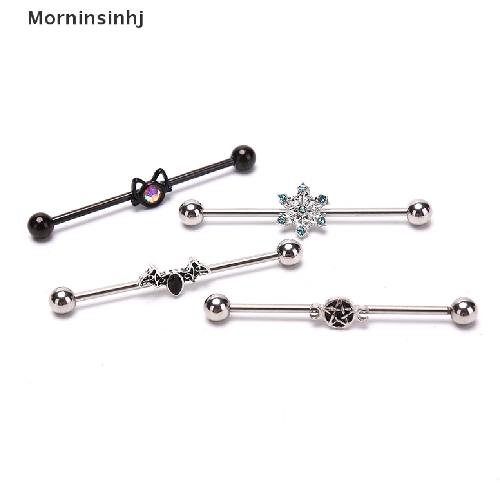 Mornin 1Pc Stainless Steel Helix Cartilage Tragus Panjang Ear Bar Anting Perhiasan id