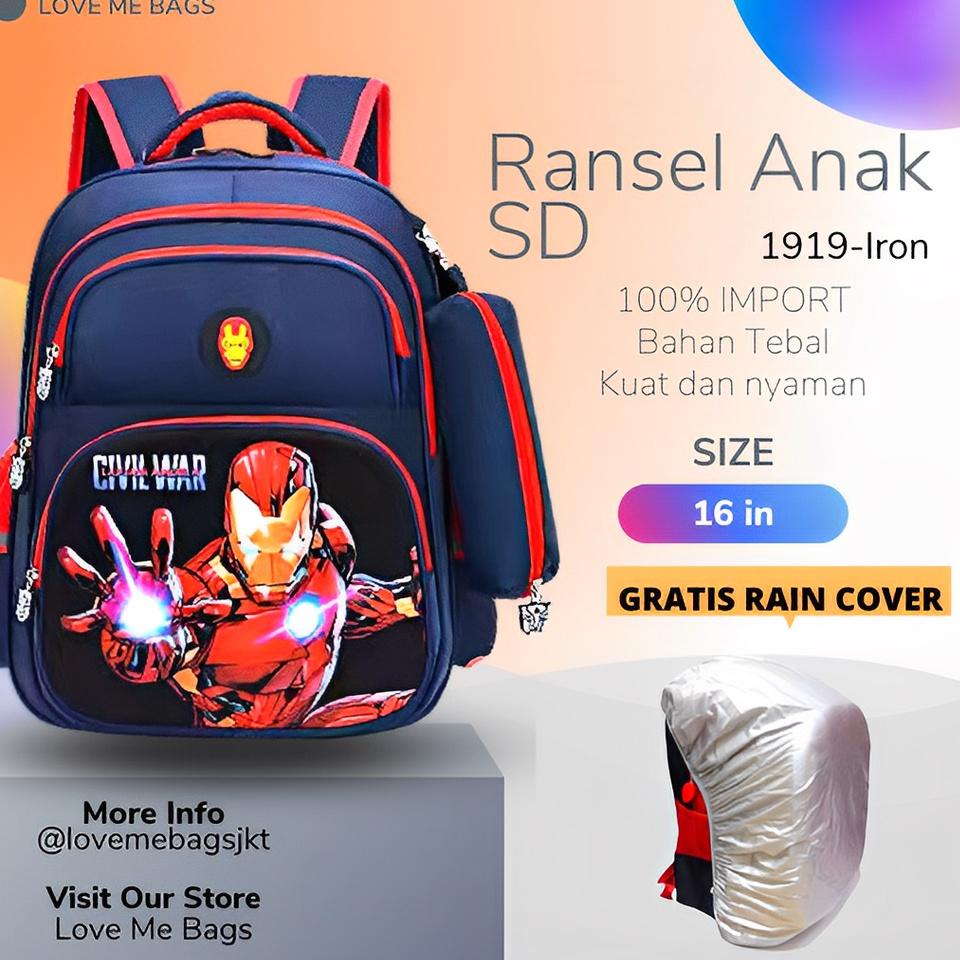 ℮ LMB Tas Sekolah Anak Laki Laki Sd Gratis kotak pensil Tas anak laki laki Tas sekolah Fashion anak 