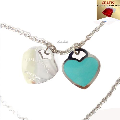 Kalung Titanium Anti Karat Kalung Wanita Liontin Valentin3 Love Panjang Import - Lovelybutik