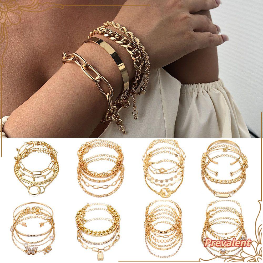 Preva Multilayer Gelang Fashion Bling Berlian Imitasi Aksesoris Perhiasan Gelang Kaki