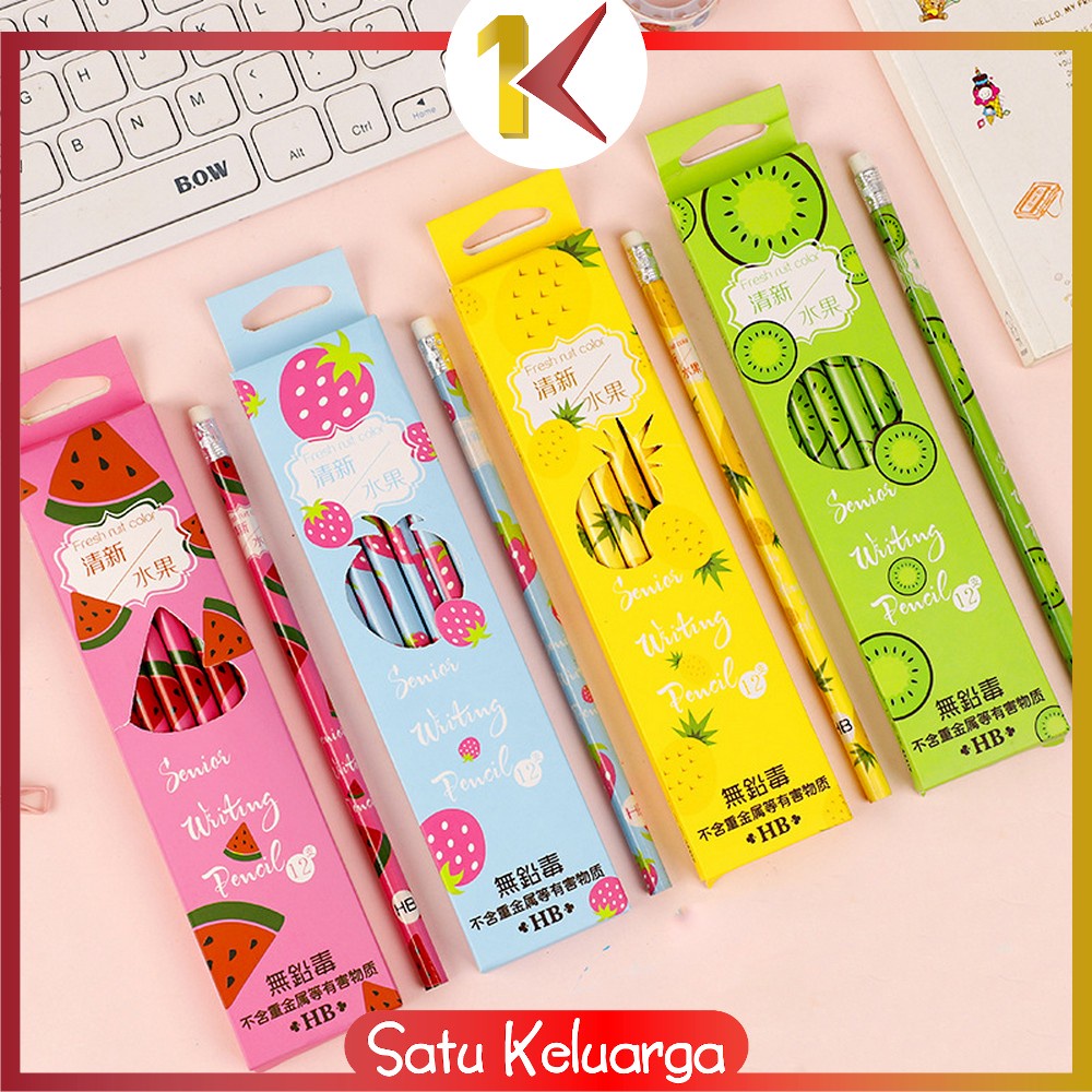 

SK-A49 Pensil Kayu Set 12IN1 Motif Buah Dengan Penghapus Praktis / Pensil 12pcs Alat Tulis Sekolah Pencil Fruits With Eraser Import