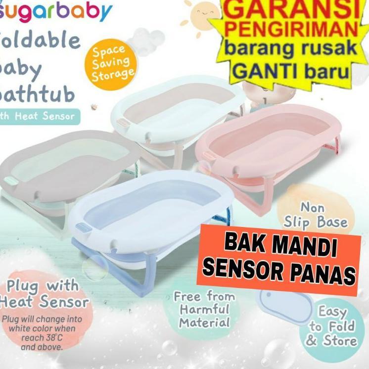 ☆ Sugarbaby foldable baby bathtub dengan sensor panas F76&F79 / Bak Mandi Bayi Lipat dengan sensor p