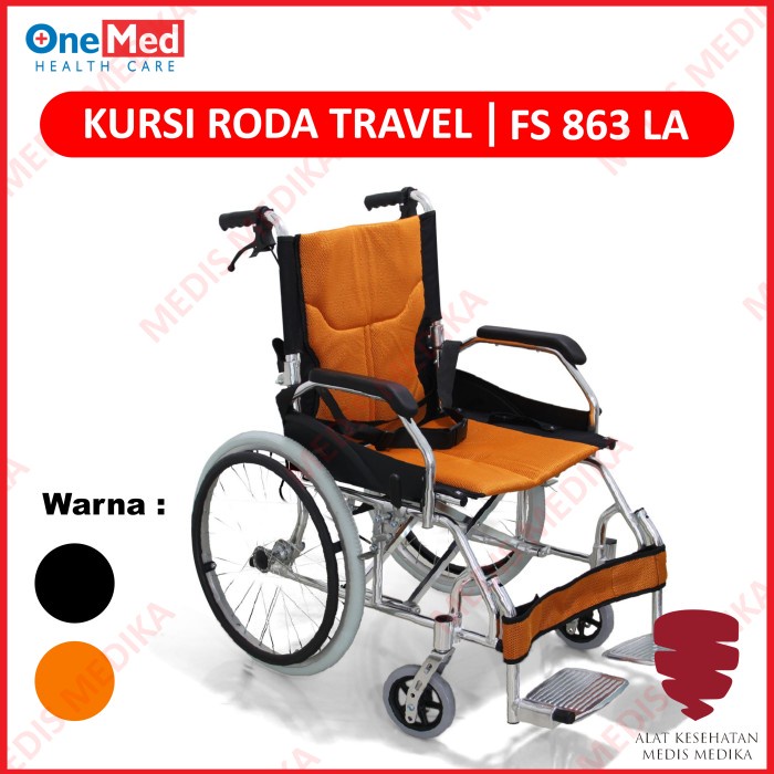 Kursi Roda Traveling Onemed Sakura Ban Besar Haji Umroh Lipat Travel Wheel Chair Travelling