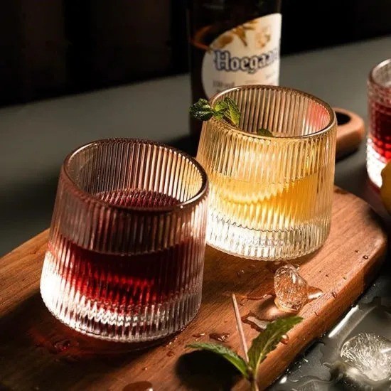 Textured Whisky Clear Glass Bar Cafe Cocktail Gelas Whisky Wine Bir
