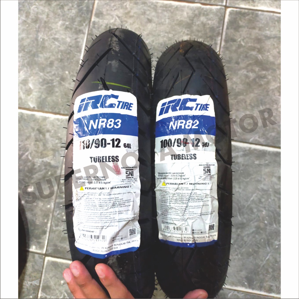 BAN LUAR 100/90-12 NR82 110/90-12 NR83 BAN LUAR IRC RING 12 DONAT TUBELESS