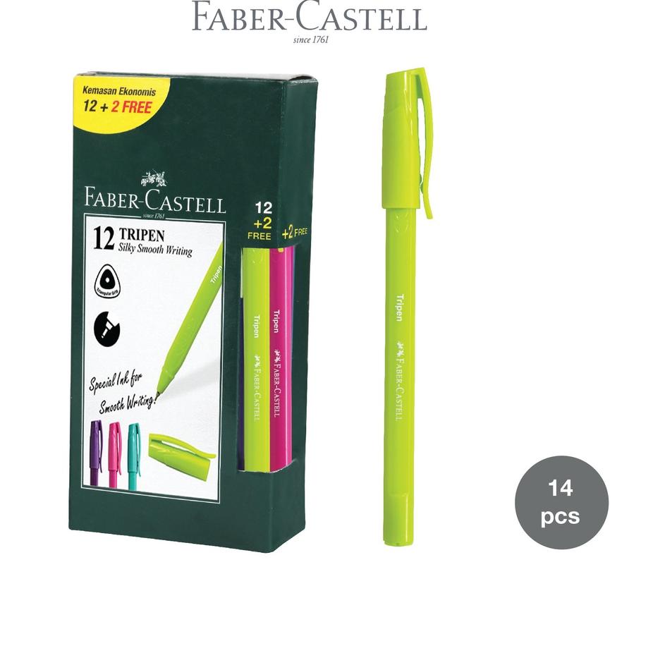 

Obral Irit Faber-Castell Ballpen Pen Tripen 0.7mm MixBarrel Black Ink Box 12 Free 2 Pcs