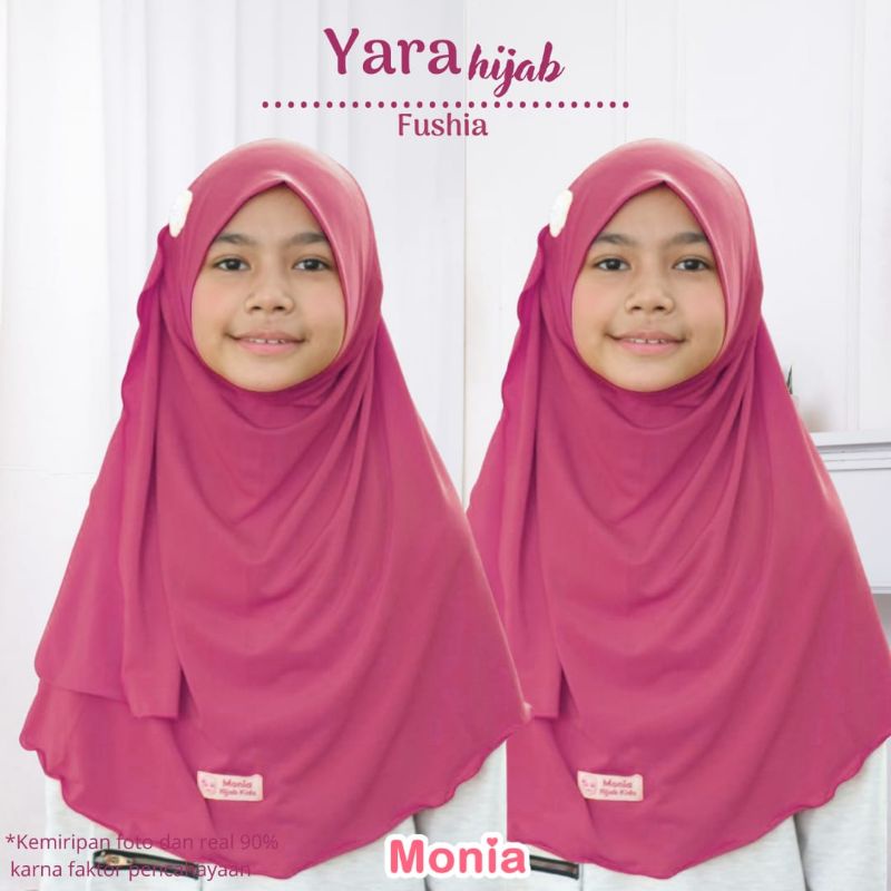 Yara Hijab by Monia Hijab Kids Fushia size MLXL | Hijab Terbaru | Hijab Terlaris