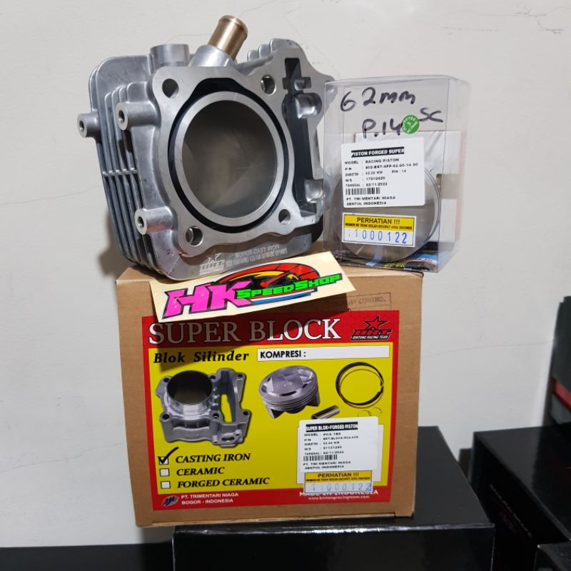 BLOK BRT BORE UP DOUBLE COOLER VARIO 125 VARIO 150 PCX 150 ADV 150 62MM CYLINDER BLOK CASTING IRON B