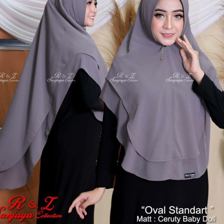 ☺ KHIMAR CERUTY 2 LAYER SABRINA JUMBO/HIJAB KHIMAR OVAL STANDAR/KERUDUNG KHIMAR INSTAN 2 LAYER SYARI