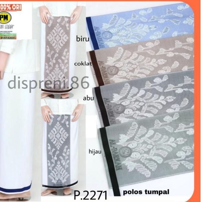 ➫ Sarung Putih Polos Samarinda Jumbo Al-Barkah design Pulau mas ▲