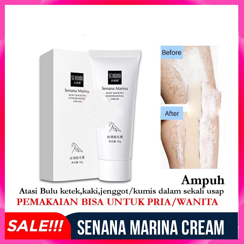 [ FREE SPATULA ] Senana Marina Hair Removal Krim Ampuh Mencabut Bulu Ketiak Tangan Kaki dan Bulu Kemaluan Permanen