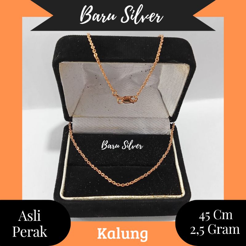 Kalung Holo 2,5 Gram, Sepuh Emas Kuning, Perak 925