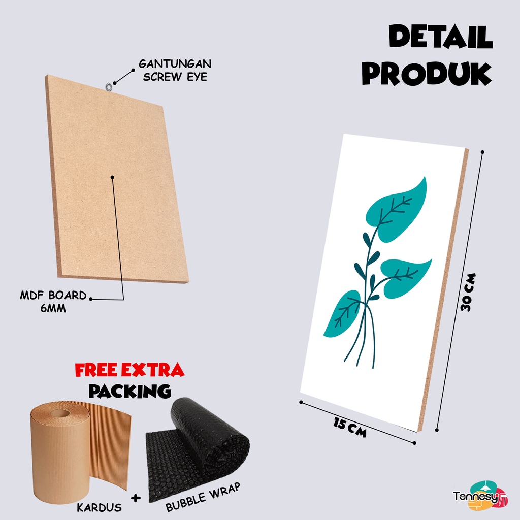 HIASAN DINDING WALL DECOR PAJANGAN POSTER DEKORASI KAMAR RUMAH DAUN VECTOR LEAF