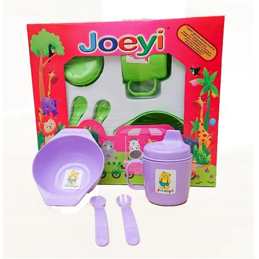 Set Makan Bayi Joeyi 5 in 1 Feeding Set Perlengkapan Makan Bayi BPA Free