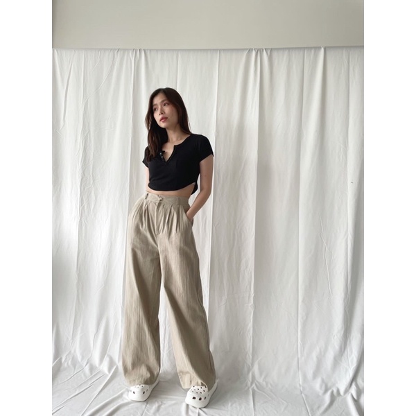 Miami Pants - Celana kulot wanita - kulot crinkle - celana linen wanita - bawahan wanita - ootd cewe