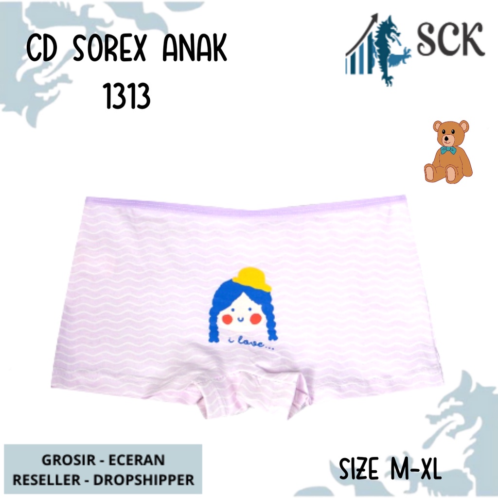 [ISI 2] CD Anak Perempuan SOREX KIDS 1313 model BOXER Polos Warna / Celana Dalam SOREX Kids - sckmenwear GROSIR