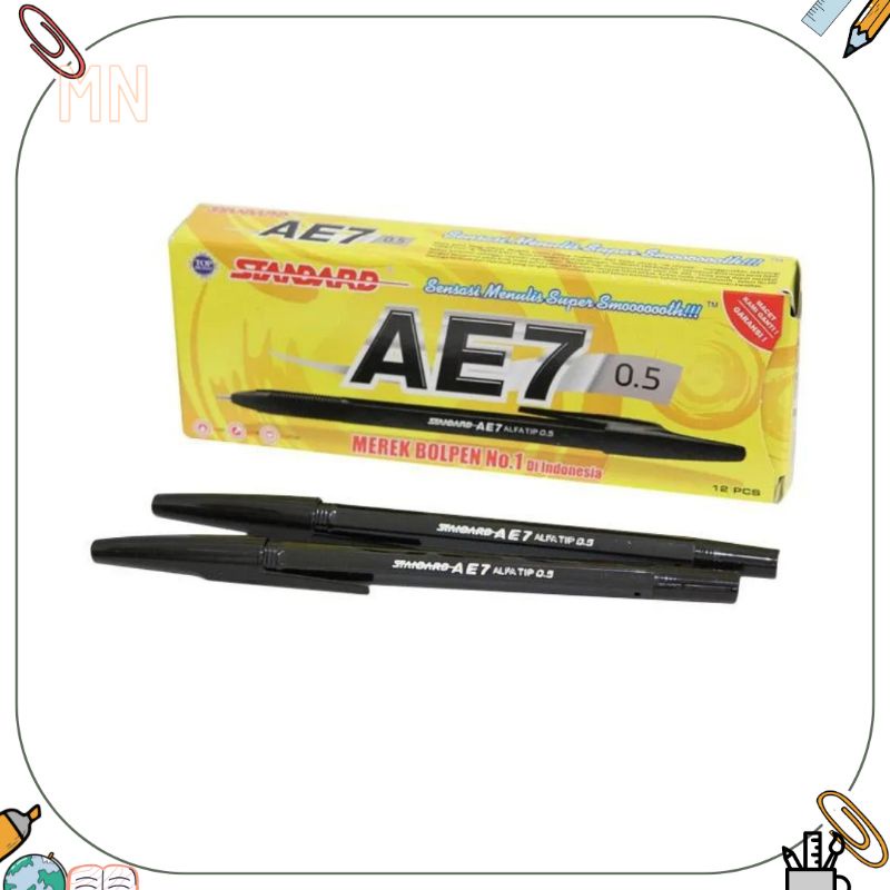 

pulpen standard AE7 0.5 hitam (12pcs)