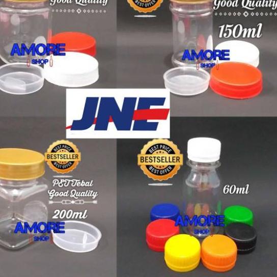 

➯ JNE - Botol Plastik Zamzam / Toples Plastik Sambal, Bumbu, Coklat, Kue 60ml 150ml 200ml ☼