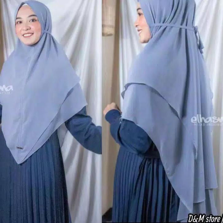 ℮ KHIMAR CERUTY  BABYDOLL YUMNA MODEL NON PET TALI BELAKANG HIJAB INSTAN TERBARU  BY ELHASNA ➸