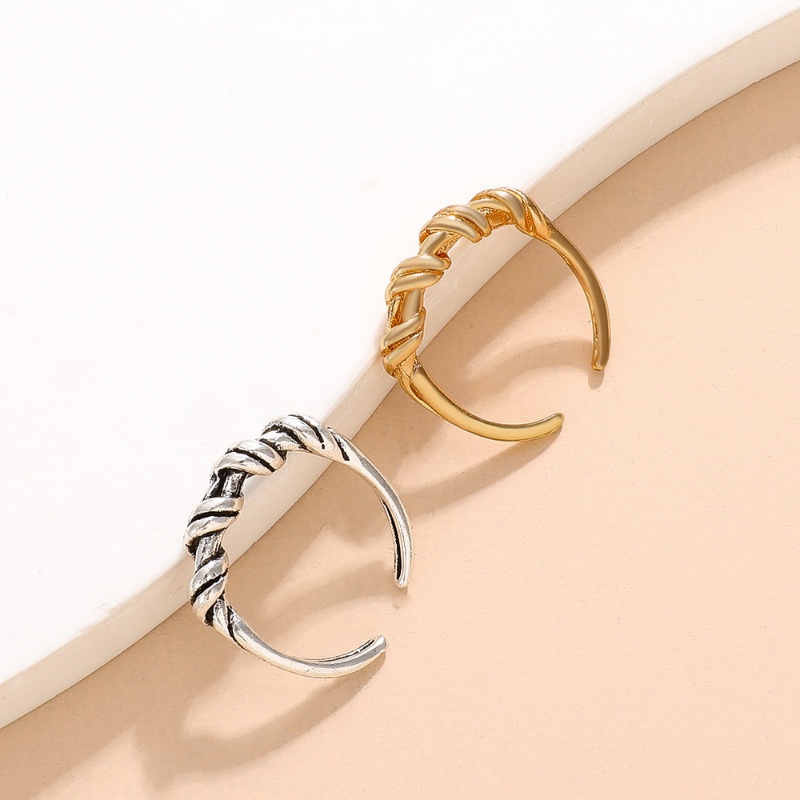 Cincin Lilitan Garis Tidak Teratur Ins Fashion Opening Adjustable Ring Untuk Wanita Dan Pria