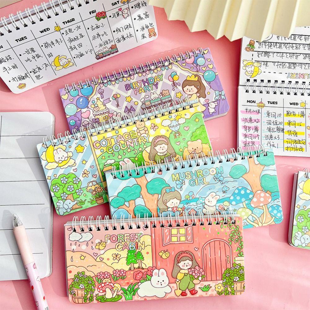 Lanfy Weekly Planner Notebook Kartun Siswa Akun Tangan Alat Tulis Anak To Do List Agenda Diary Book