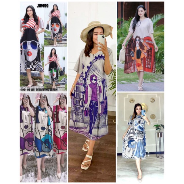 [BISA COD] Daster sofia dress viral/Daster sofia jumbo terbaru/Daster sovia jumbo