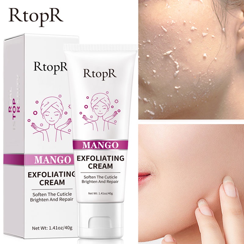 RtopR Mango Face Exfoliating Cream Peeling Gel 40Gr - Eksfoliasi Wajah Untuk Pemutih Pelembab Exfoliasi Komedo Pembersih Jerawat Perawatan