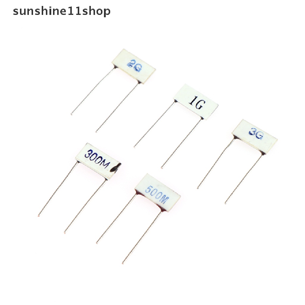 Sho 2Pcs/5Pcs Chip Kaca Tahan Glasir 10 * 5mm 300M 500M 1G 2G 3G Ohm Tegangan Tinggi Resistor N