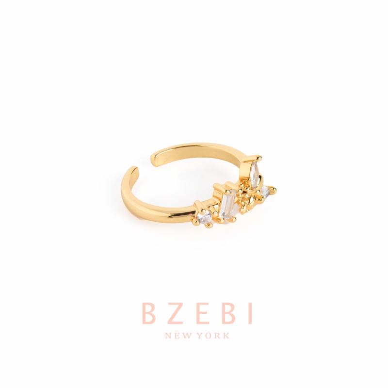 Bzebi Cincin Emas Berlian 18k, Cincin Terbuka Ajustable, Anti Karat, Gaya Korea, Aksesoris Fashion Wanita, Aksesoris Sehari-Hari, Perhiasan Premium, Hadiah Ulang Tahun Dengan Box 1130r