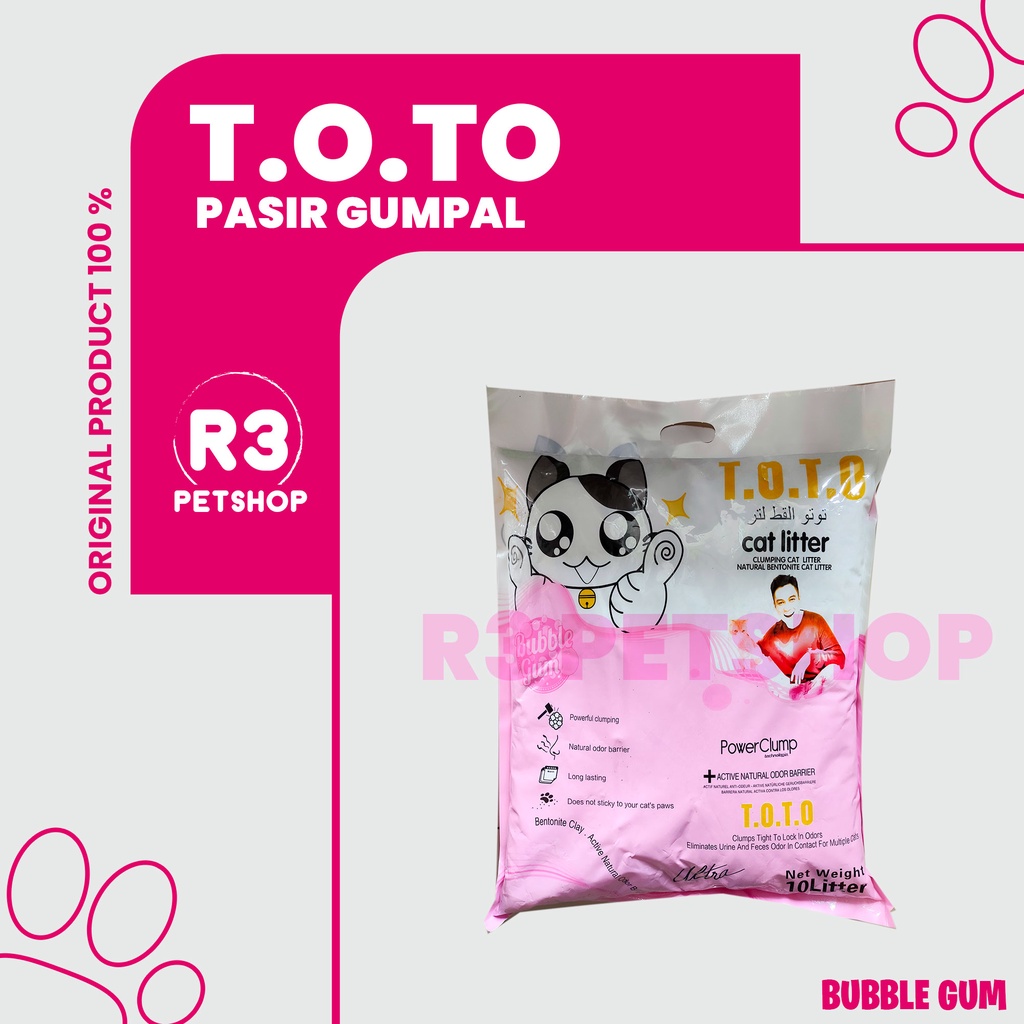 Pasir Kucing gumpal wangi TOTO 5 L pasir wangi gumpal