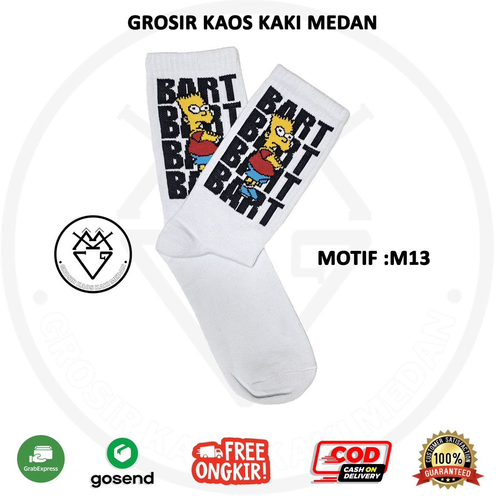 DISKON KAOS KAKI SKATE OLDSCHOOL MOTIF  M13 CEWEK COWOK