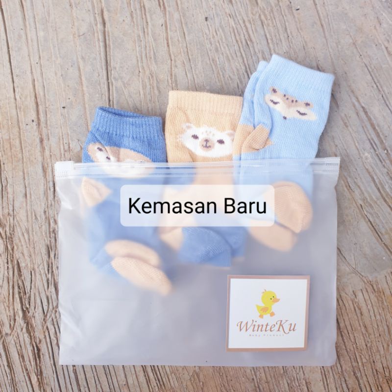 3 Pasang Kaos Kaki Bayi 0-6 Bulan Baby Sock Kaos Kaki Baby Anti Alergi SNI WINTEKU | FLOWERS