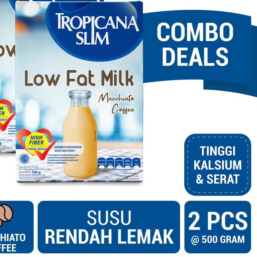 

➦ Twin Pack - Tropicana Slim Susu Low Fat Macchiato Coffee 500 gram - Bantu Turunkan Kolesterol ☛