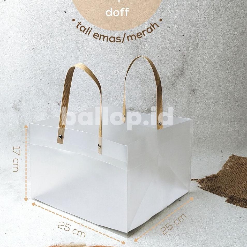 

BIG DISKON B89 Doff Goodie Bag 25 25 17 CM Tas Transparan Hampers Souvenir Acara Gift Cake Roti Parsel Bingkisan Ultah Natal Imlek Lebaran ✧