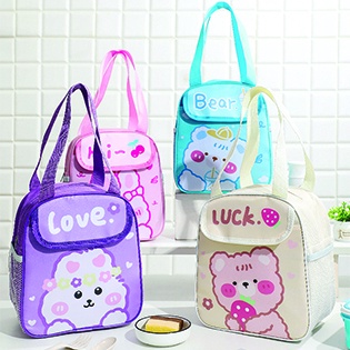 ⭐️𝐈𝐇𝐒 𝟗𝟑𝟔 𝐋𝐚𝐦𝐩𝐮𝐧𝐠⭐️Tas Bekal Lunch Cooler Bag Tas Bento Aluminium Motif Dino And Bear Korean Style