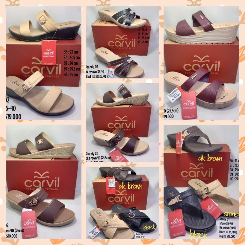 Sandal Carvil Wanita Wedges Terbaru