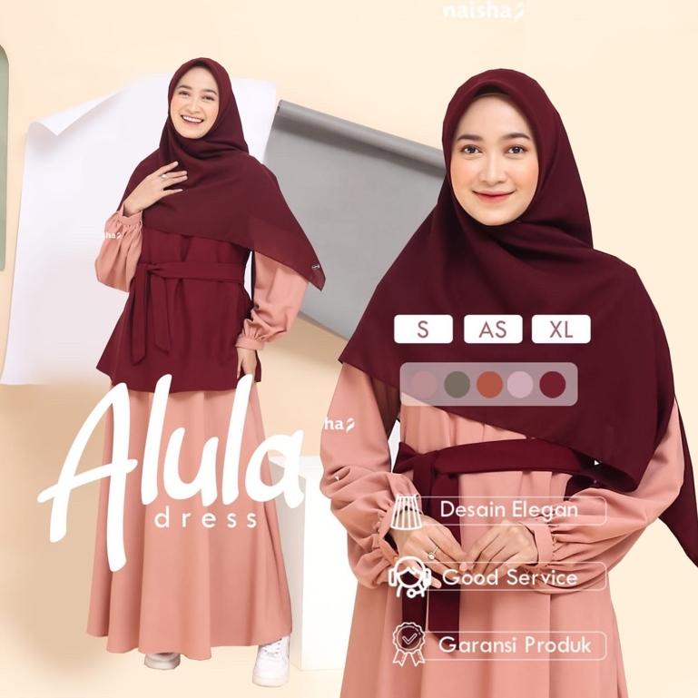 CHEKOUT Naisha Official / Alula Dress/ Dress 3 in 1 Dilengkapi Vest / Overall Dress Rompi / Dress Ko