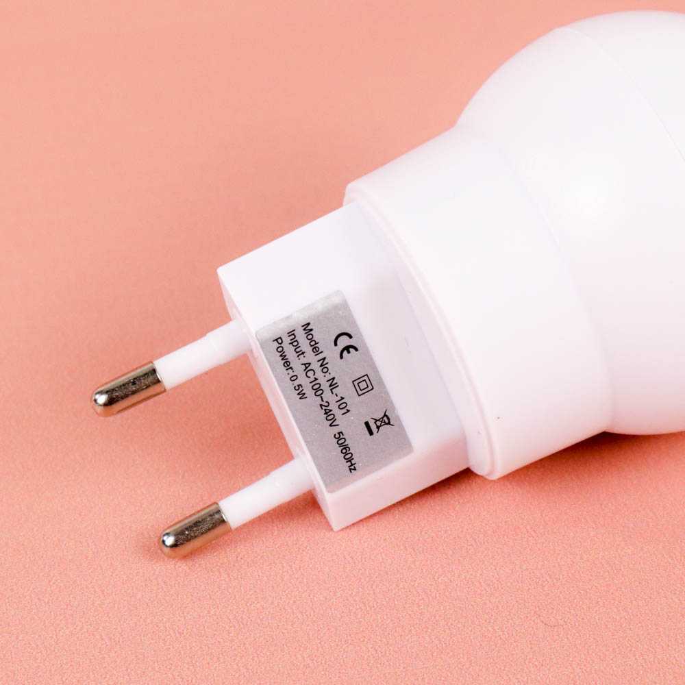 TaffLED Lampu Tidur LED EU Plug Sensor Cool White 240V 0.5W