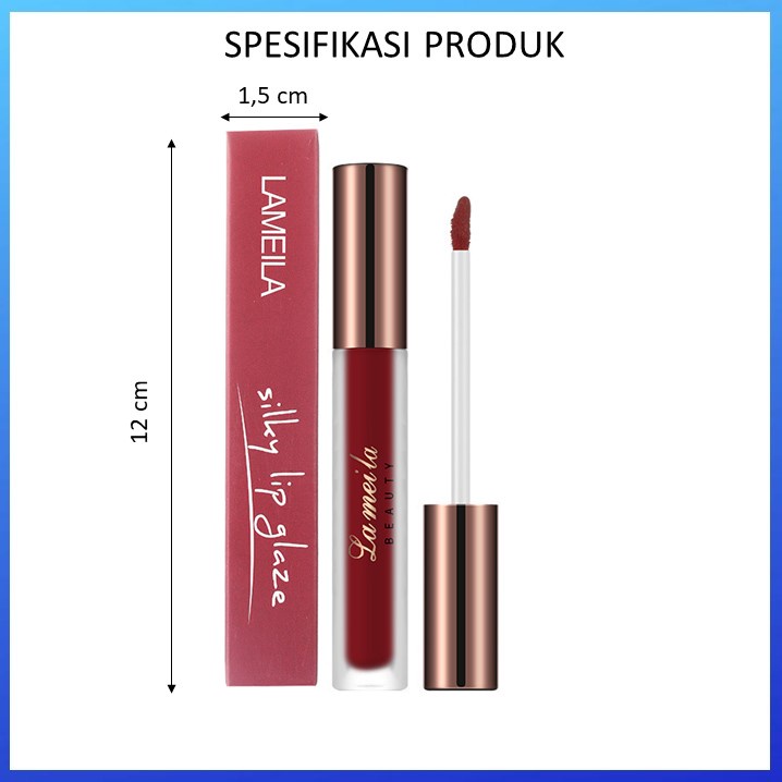 LAMEILA LIpstick Cair Kosmetik Glaze Velvet Metal Bibir Makeup Kecantikan Lip Tint Lip Gloss MC-1029