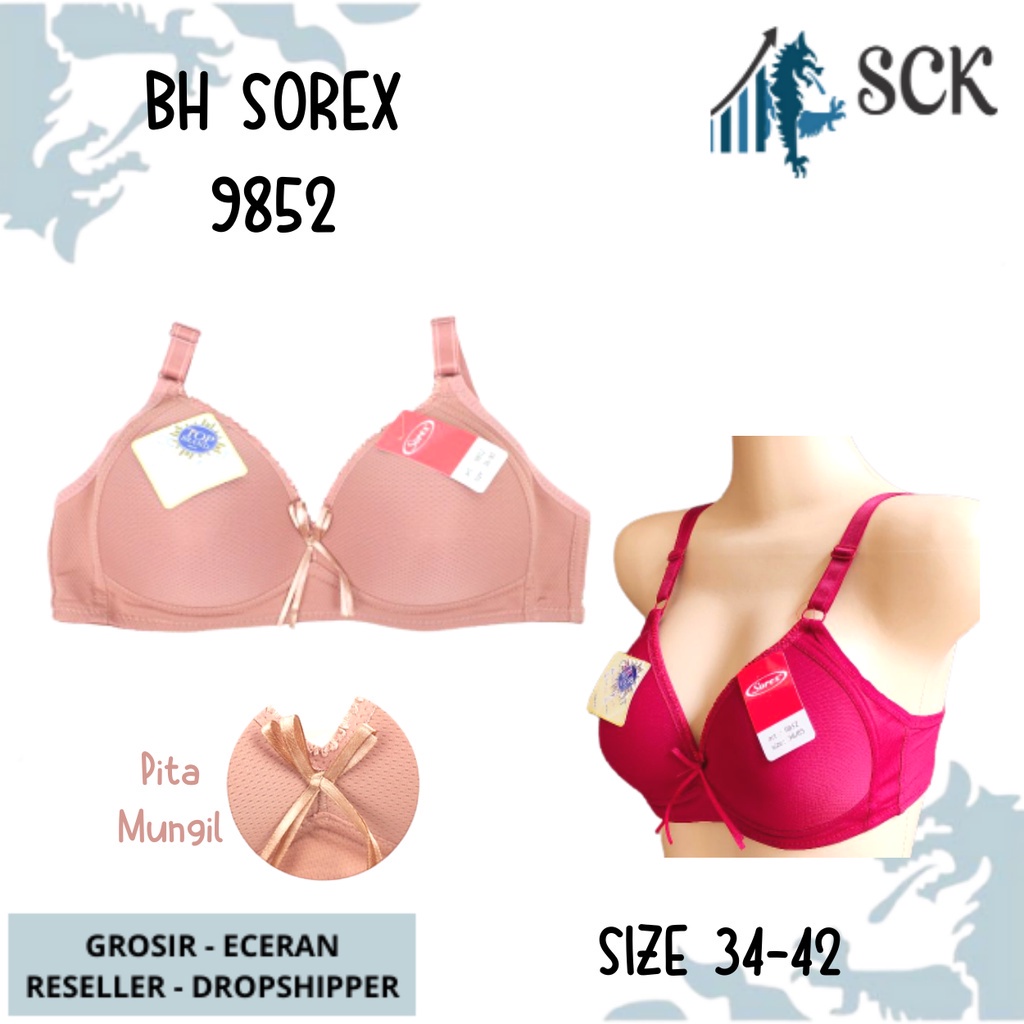 BH SOREX 9852 BIG SIZE FULL Cup C BESAR UKURAN 36-42 / BH Wanita Tanpa Kawat Busa Tipis /  Pakaian Dalam Cewek - sckmenwear GROSIR