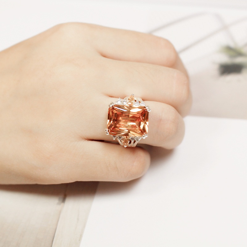 Goldkingdom Aksesoris Perhiasan Fashion Ready Stock Eropa Dan Amerika Serikat Niche Desain Warna Permata Cincin Hadiah