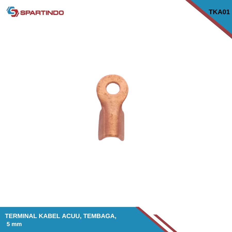 Terminal Skun Kabel Aki 5 mm (1 Pack) [15 pcs] Sekun Mata Ayam Tembaga skun massa masa ring bulat sk