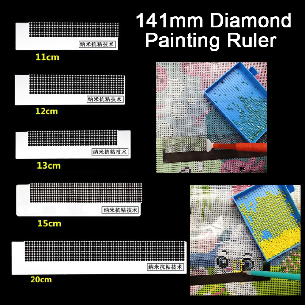 [AdornmentNo1] 141mm Diamond Net Ruler Mold Alat Paing Bordir Anti Bor [ID]