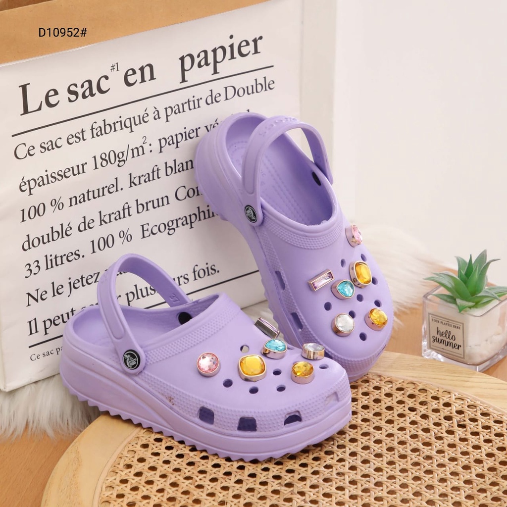 Fashion Crocs Classic Bae Clog Stud Diamond For Women Slip Sandals  D10952