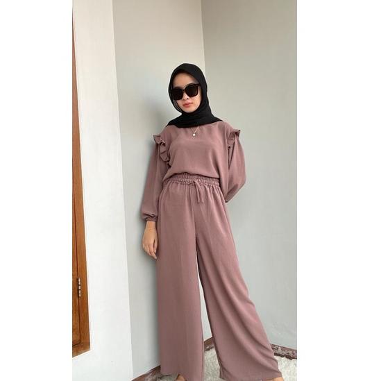 TREN TERBARU RUBY SET//SETELAN KULOT KRINKEL//OOTD KEKINIAN// SETELAN TERLARIS// SETELAN PALING BANY