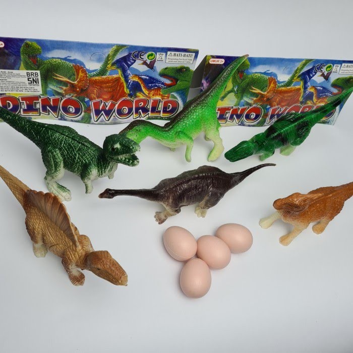 MAINAN MINIATUR DINOSAURUS TELUR KARET JURASIC WORLD F283 EGG DINO SNI